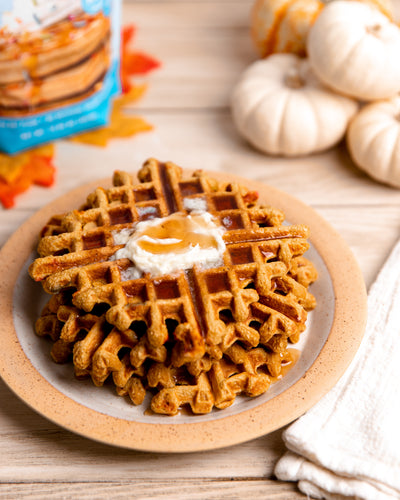 Pumpkin Confetti Pop Oat Waffles