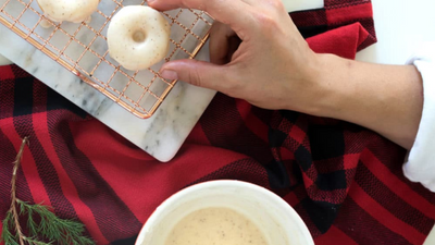 Easy Holiday Eggnog Mini Donuts