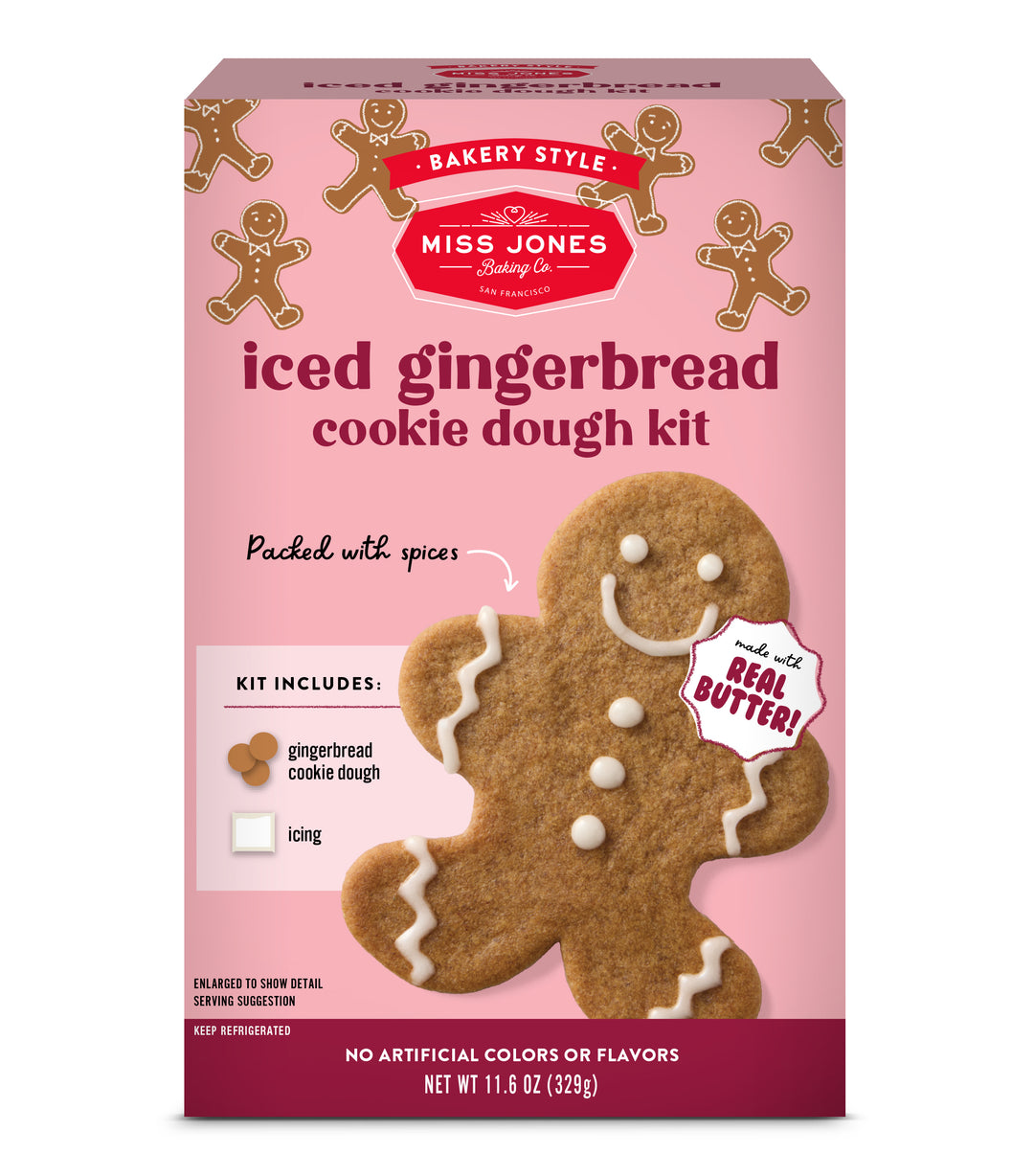 Bakery Style Holiday Iced Gingerbread Cookie Dough Kit