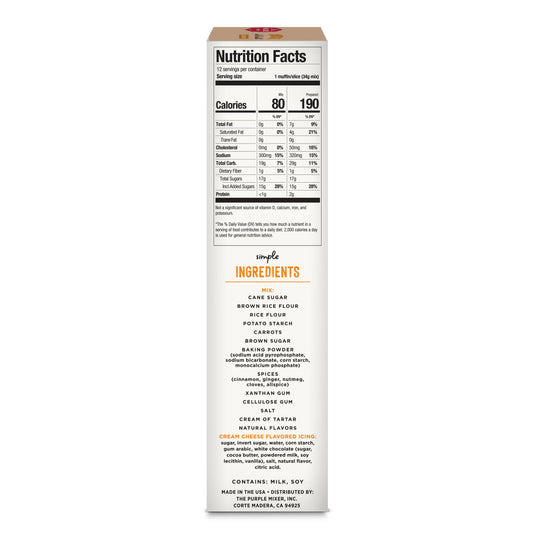 Gluten Free Carrot Cake Muffin & Bread Mix