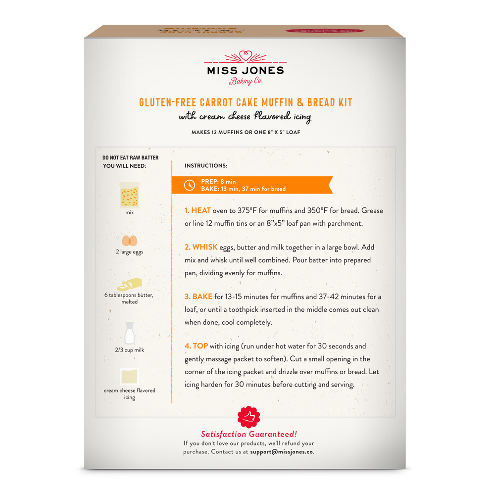 Gluten Free Carrot Cake Muffin & Bread Mix