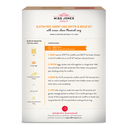 Gluten Free Carrot Cake Muffin & Bread Mix