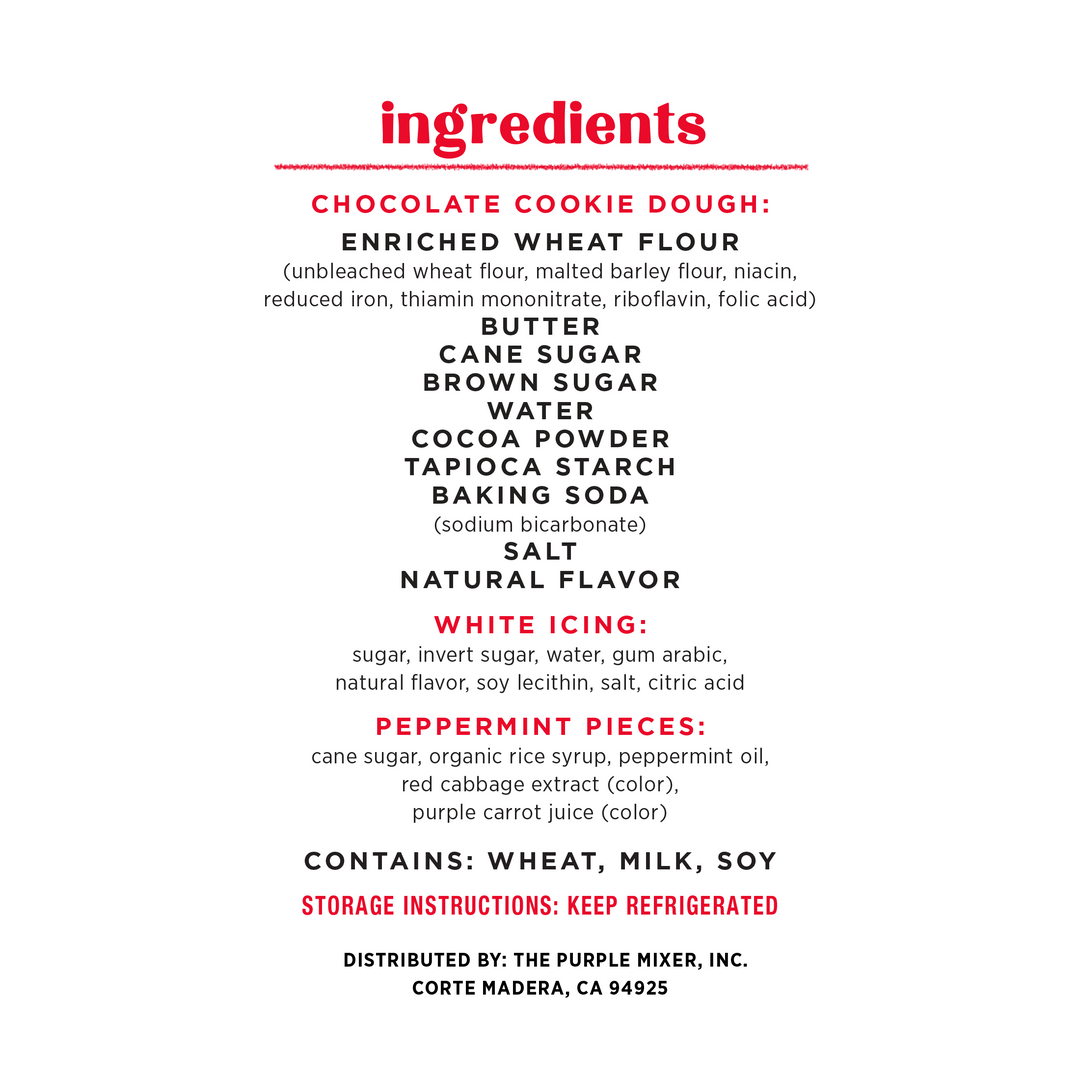 Bakery Style Peppermint Bark Cookie Dough Kit