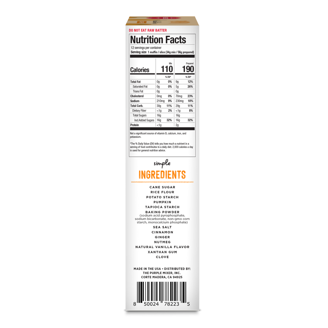 Gluten Free Pumpkin Bread & Muffin Mix